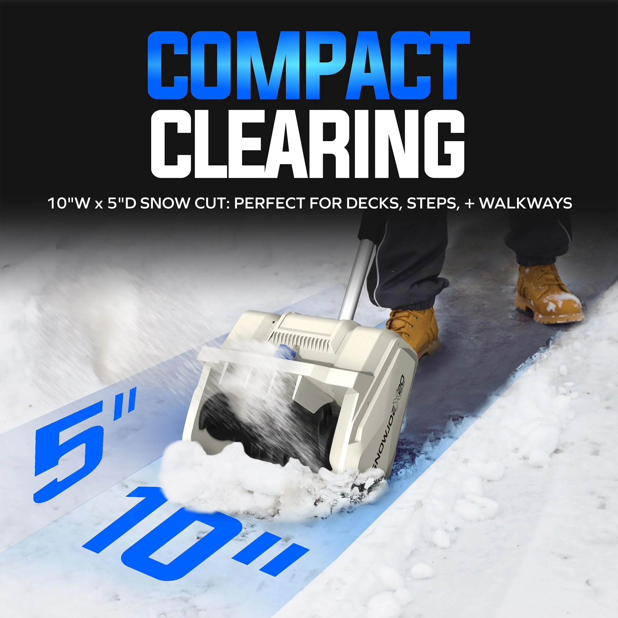 Restored Snow Joe X20-SNOW-5A | 10 in. Cordless Snow Shovel Kit | W/ Battery & Charger | Brushless Motor & Lightweight (Refurbished) - Image 5