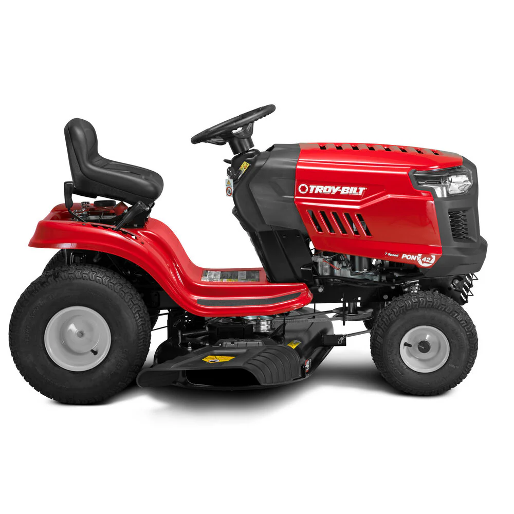 Troy-Bilt Pony 42 Riding Lawn Mower | 547cc Troy-Bilt Engine | 42" Side-Discharge | 7-Speed Shift On The Go Transmission - Image 4